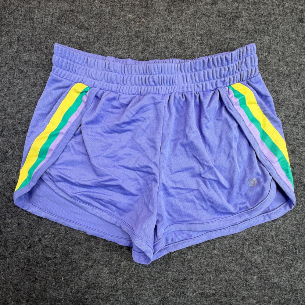 Athletika Couture Retro‎ Athletic Shorts Women Medium Purple Striped Running Gym